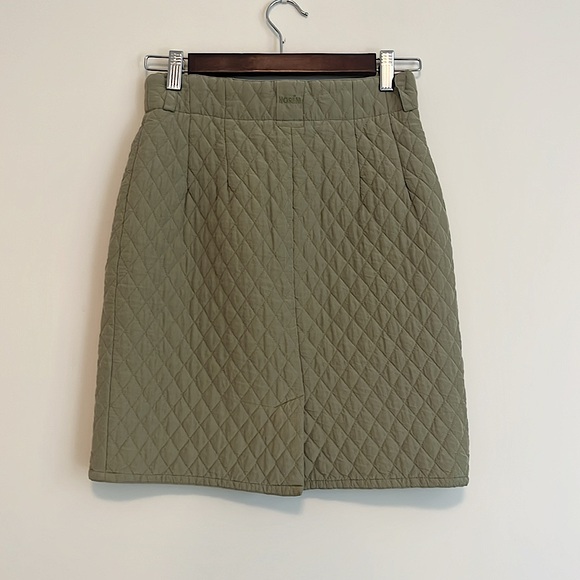Vintage Silk Quilted NOREN Mode Designs Green Mini Skirt - Picture 2 of 5